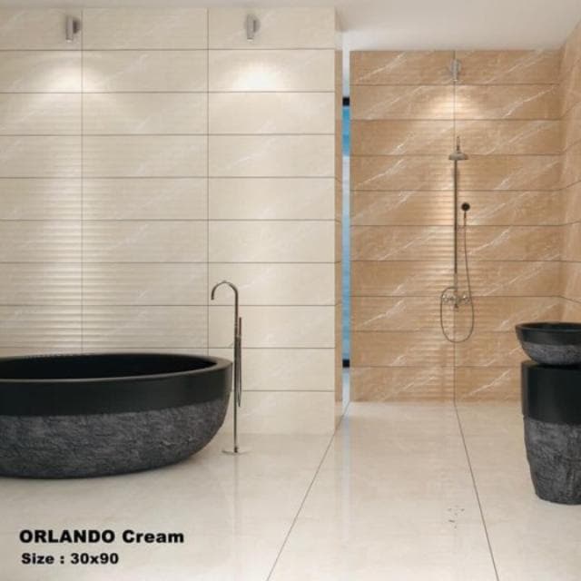 عکس محصول کاشی اورلاندو (کرم) سایز ۹۰ در ۳۰